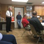 Mike Causey talks with local fire departments