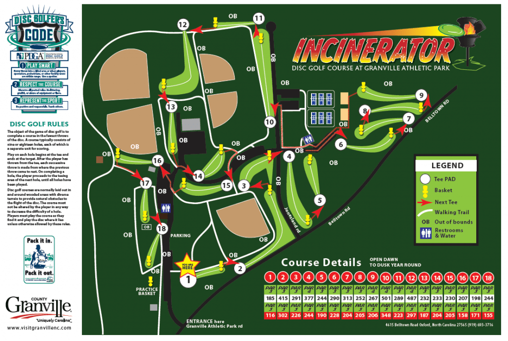 The Incinerator Disc Golf Map