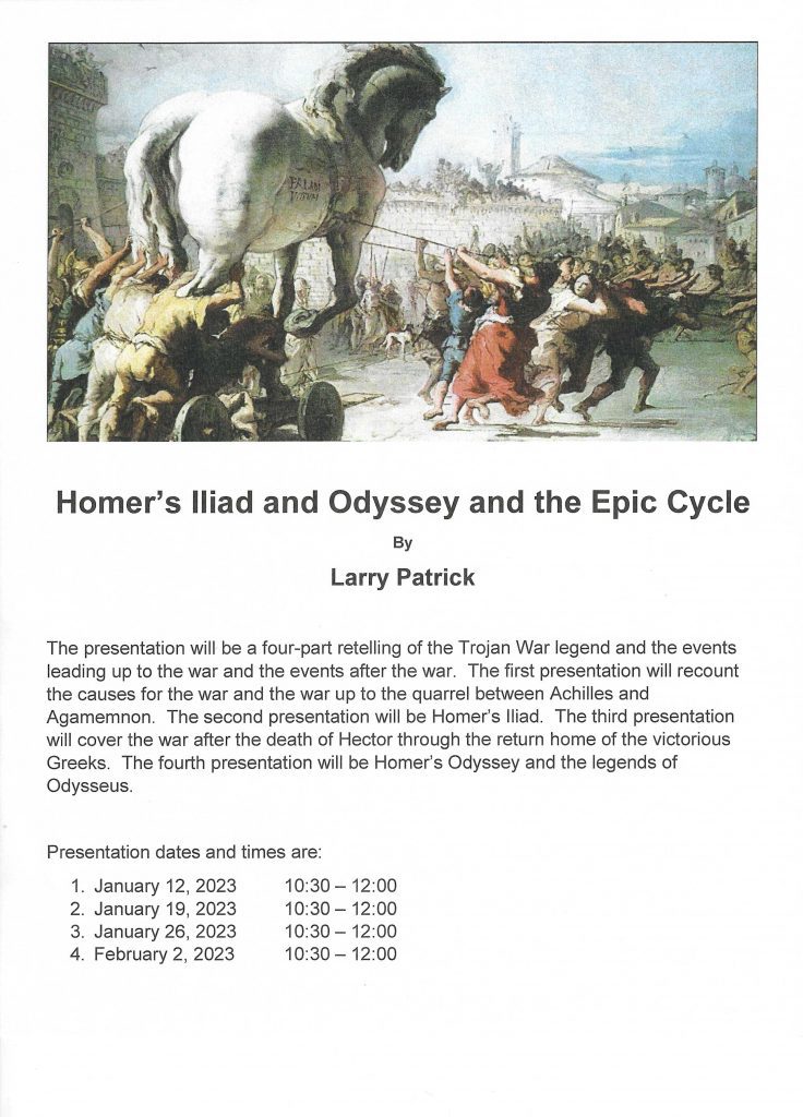 Homer's Iliad and Odyssey and the Epic Cycle @ Granville County Senior Center