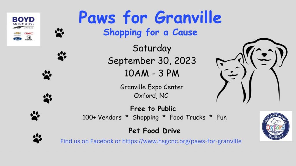 Paws for Granville @ Granville County Convention and Expo Center
