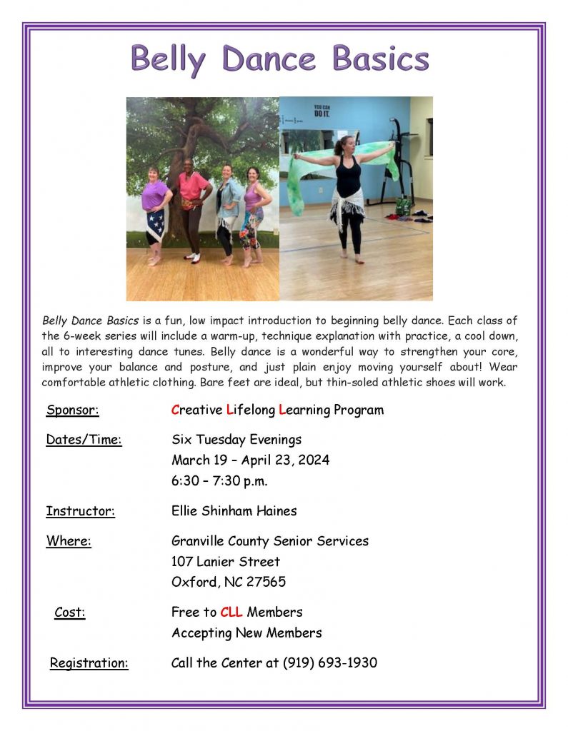 Belly Dance Basics @ Granville County Senior Center