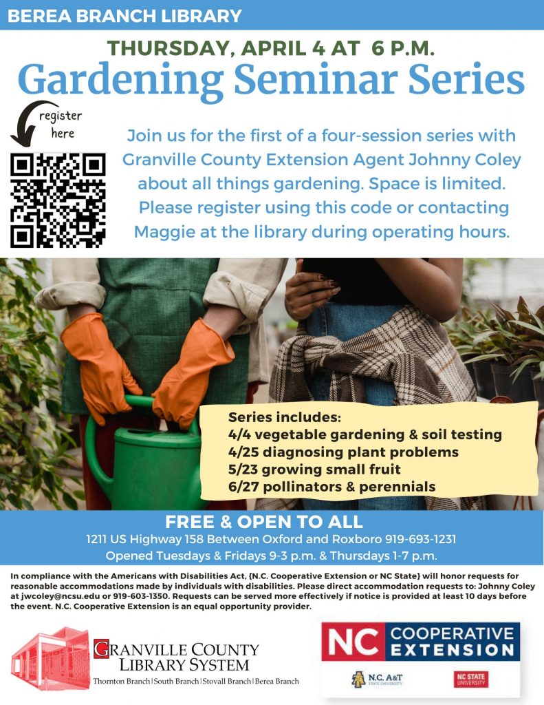 Gardening Seminar Series @ Berea Branch Library