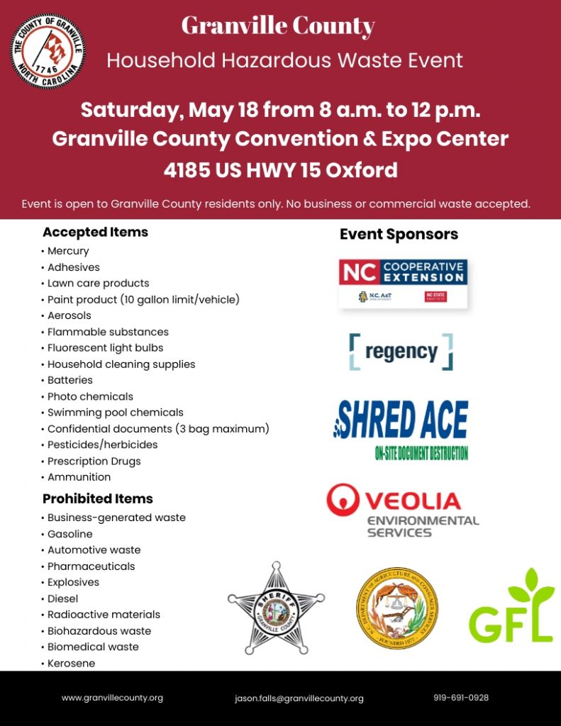 Spring Clean Out Event @ Granville County Convention and Expo Center